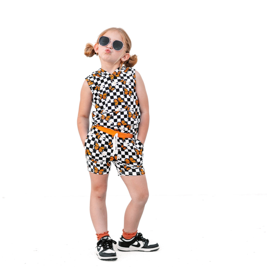BAMBOO JOGGER SHORTS - Butterflies - Tenth &amp; Pine - jogger shorts - 0/6M