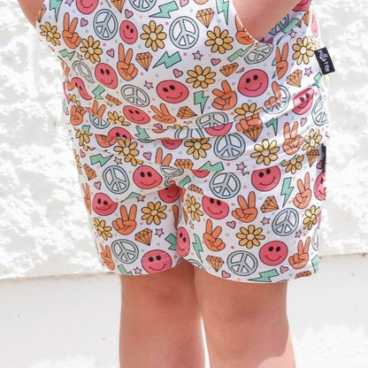 BAMBOO JOGGER SHORTS - Groovy Summer - Tenth &amp; Pine - jogger shorts - 0/6M