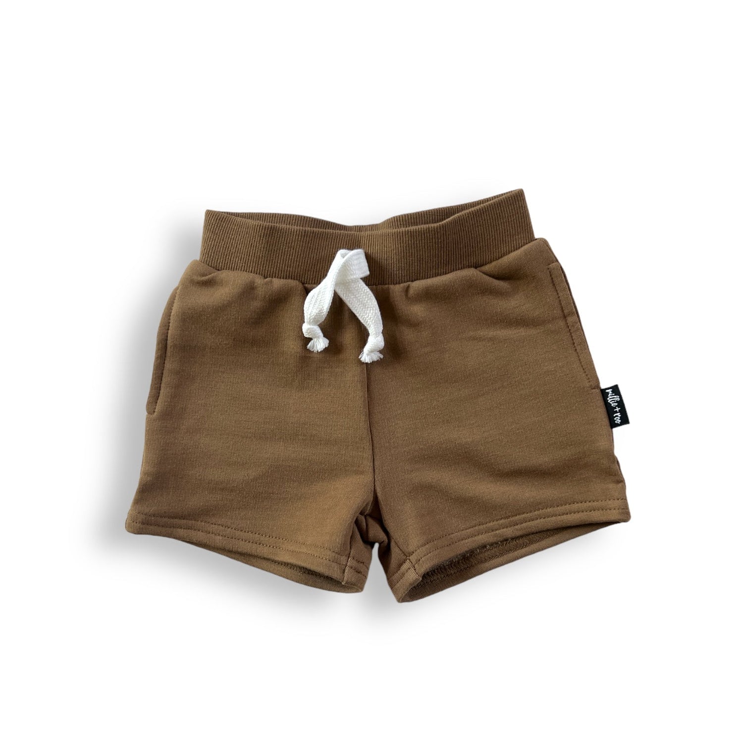 BAMBOO JOGGER SHORTS - Mocha - Tenth &amp; Pine - jogger shorts - 0/6M