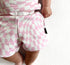 BAMBOO JOGGER SHORTS - Pink Dizzy Check - Tenth & Pine - jogger shorts - 0/6M