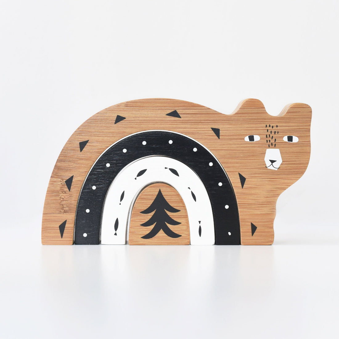 Bamboo Nesting Bear Wooden Toy - Tenth &amp; Pine - Wooden Toys - 