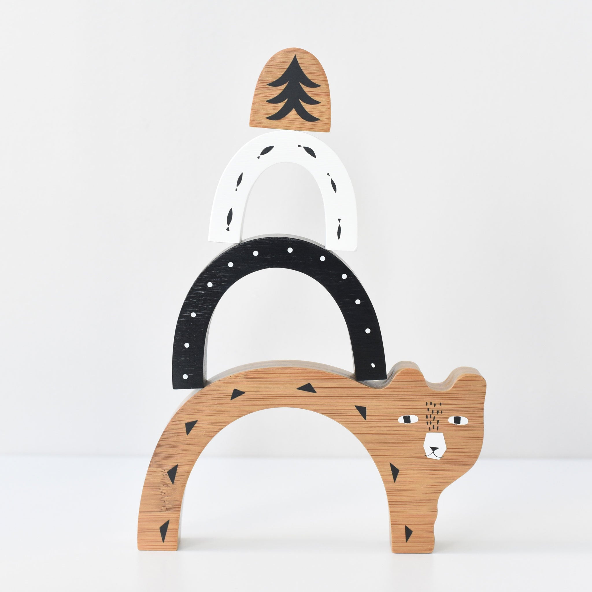 Bamboo Nesting Bear Wooden Toy - Tenth &amp; Pine - Wooden Toys - 