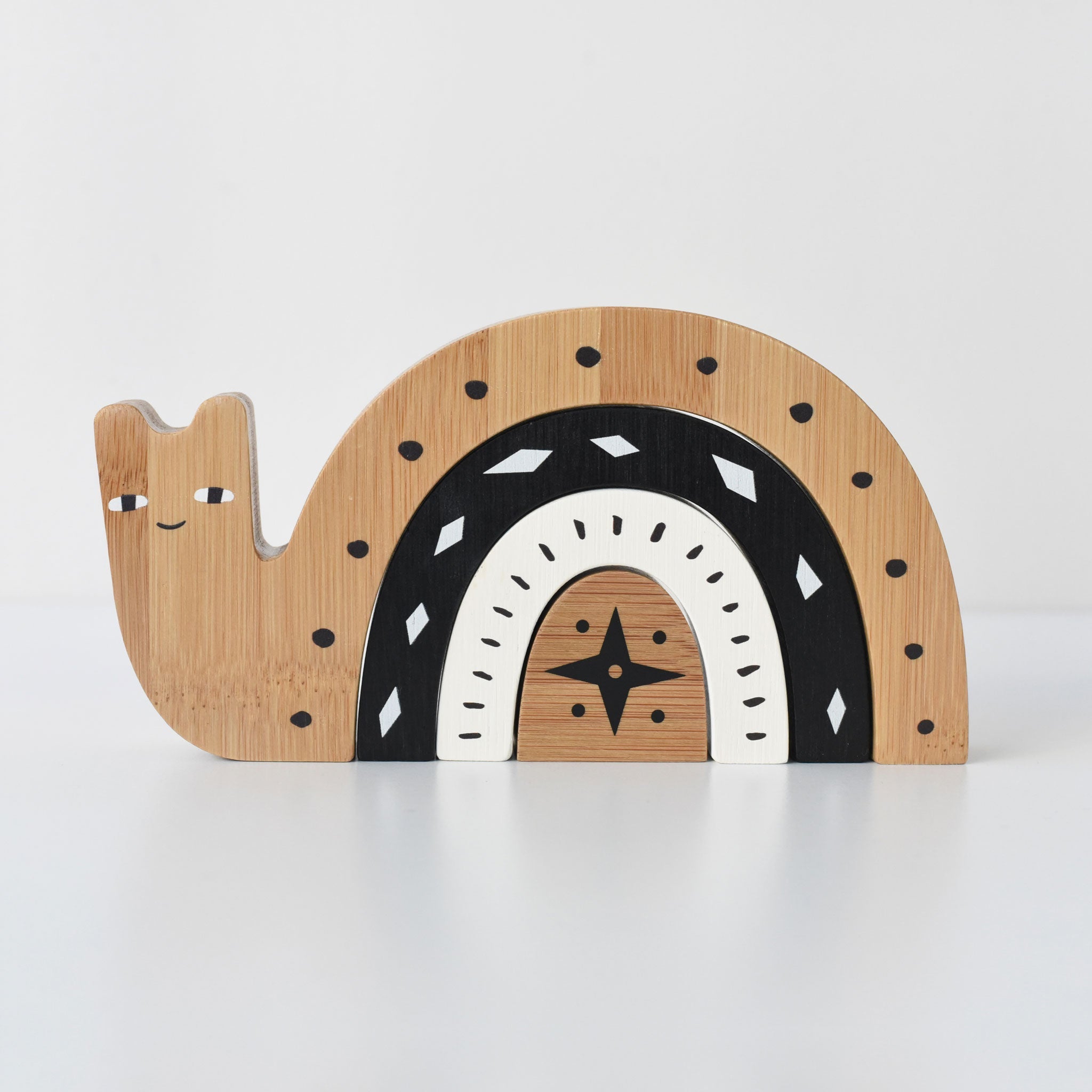 Bamboo Nesting Snail Wooden Toy - Tenth &amp; Pine - Wooden Toys - 