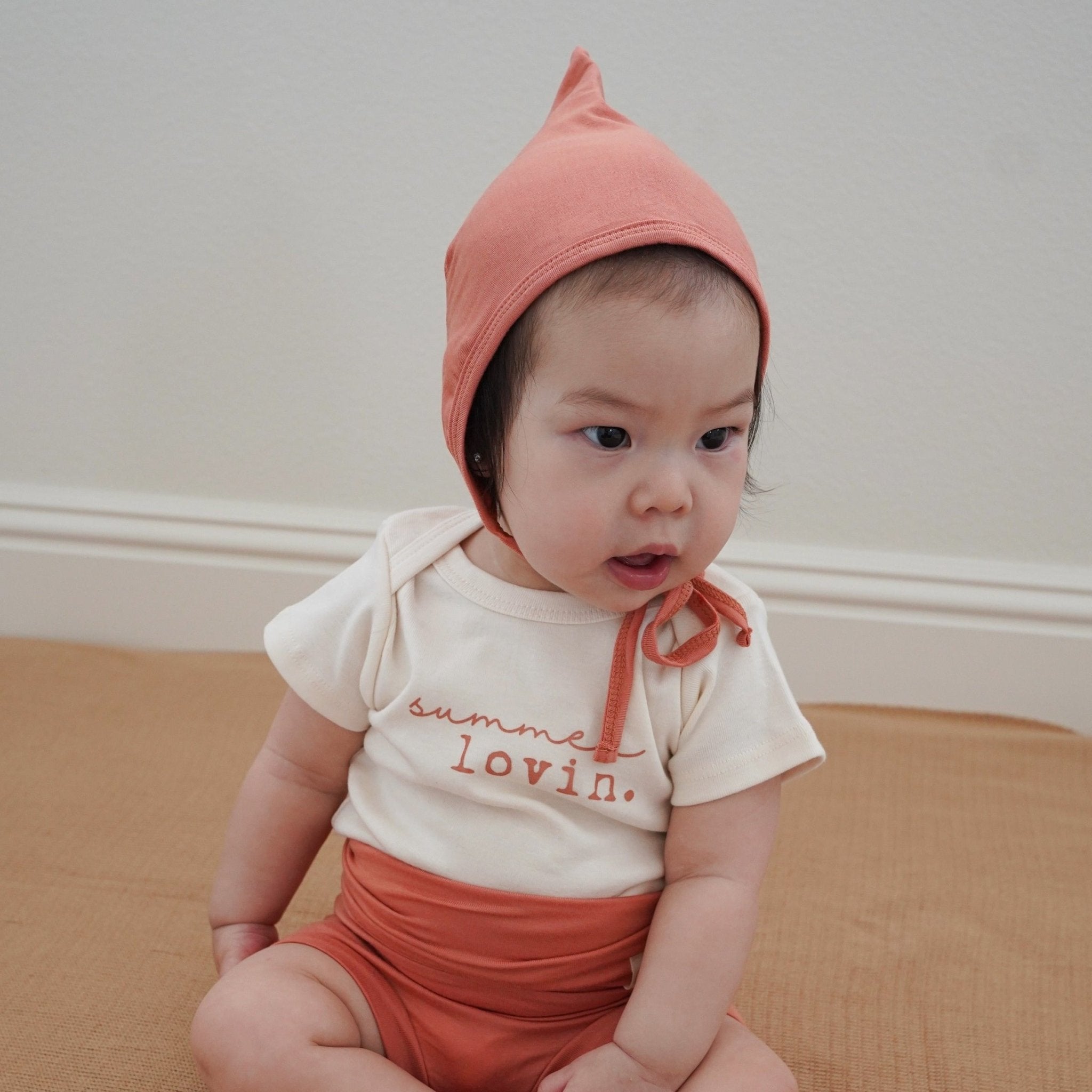 Bamboo Pixie Bonnet - Coral - Tenth &amp; Pine - Pixie Bonnet