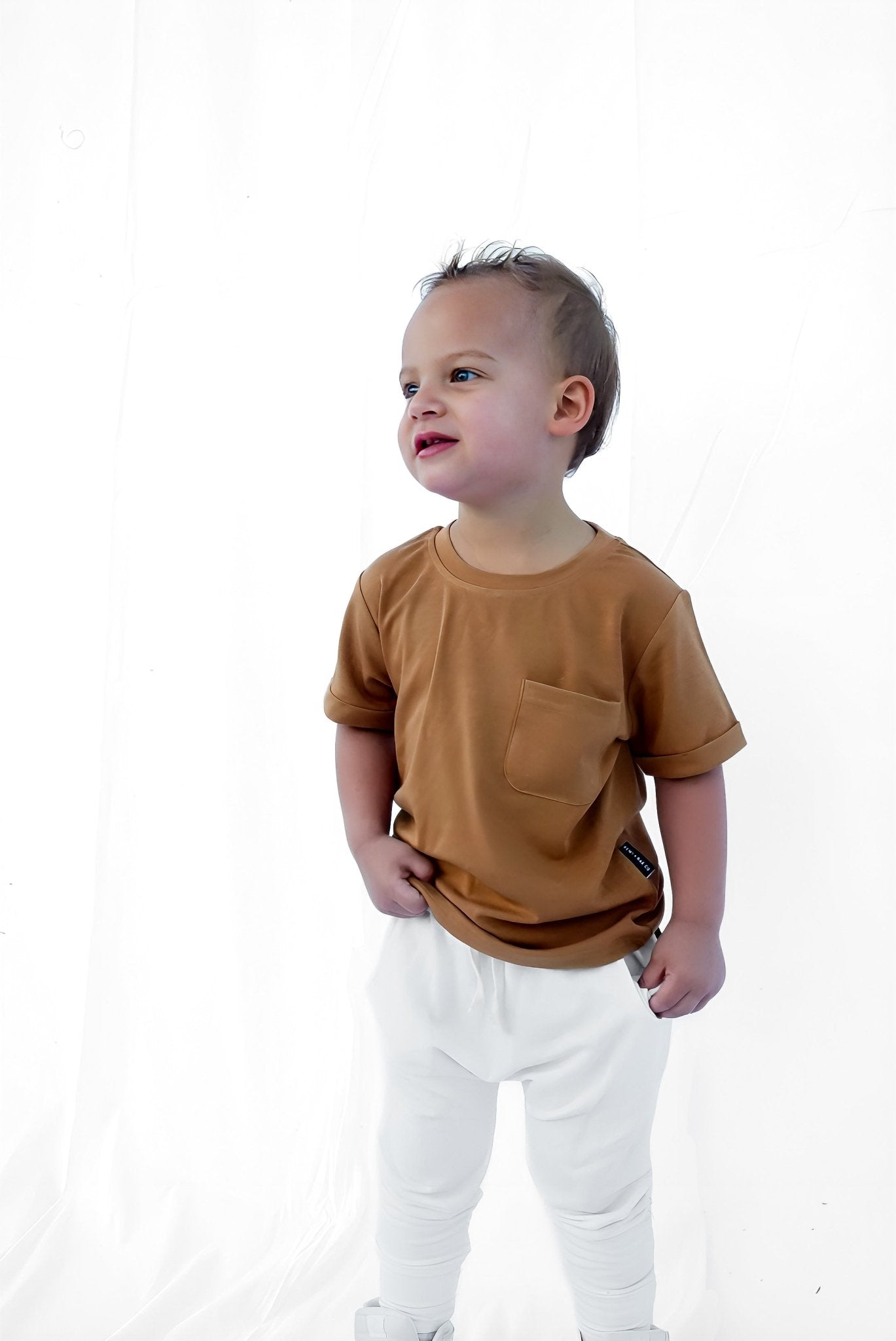 BAMBOO POCKET TEE - CARAMEL - Tenth &amp; Pine - 3 - 6M