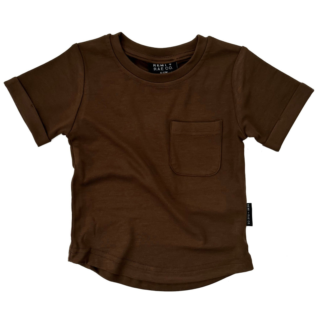 BAMBOO POCKET TEE - CHOCOLATE - Tenth &amp; Pine - 3 - 6M