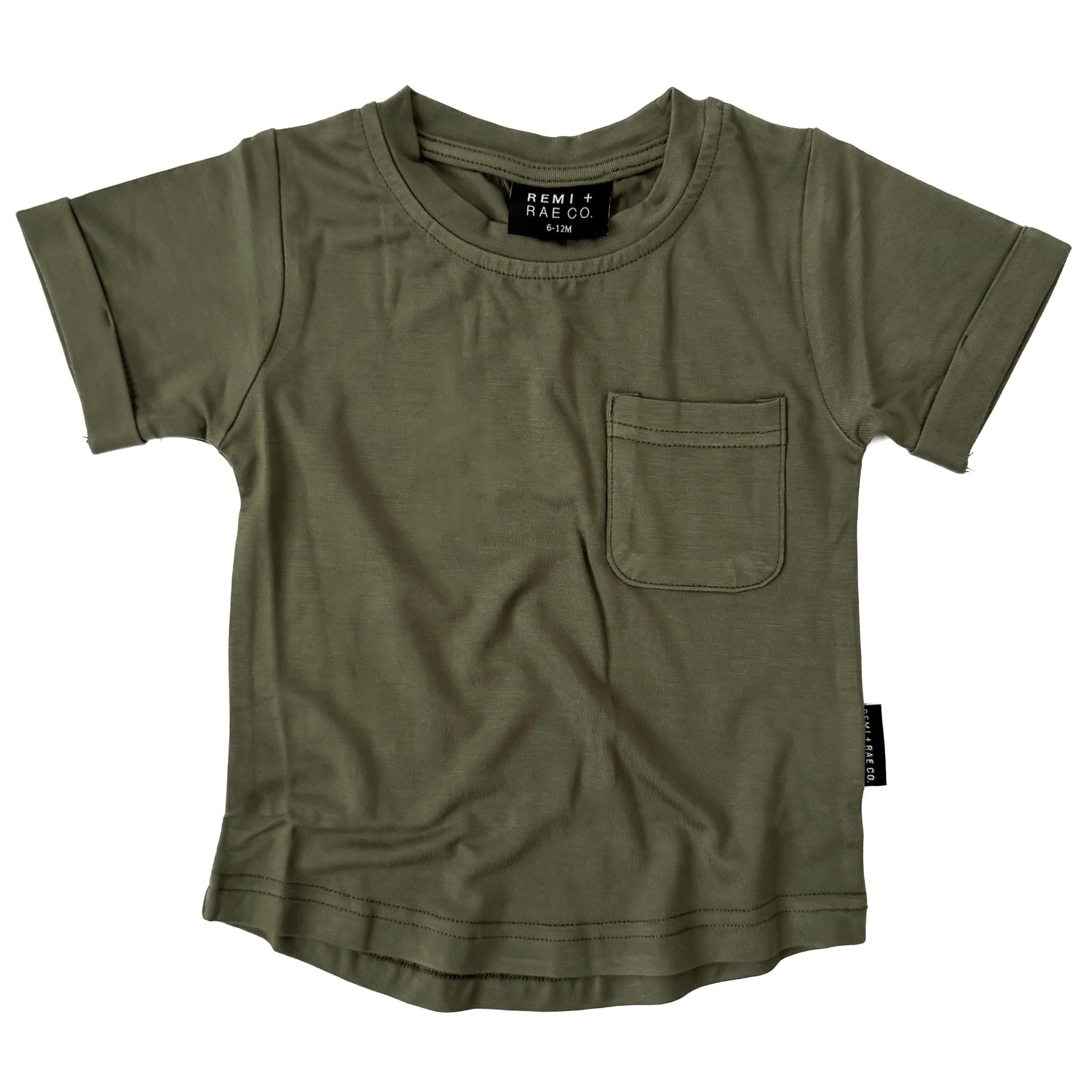 BAMBOO POCKET TEE - PINE - Tenth &amp; Pine - 3 - 6M