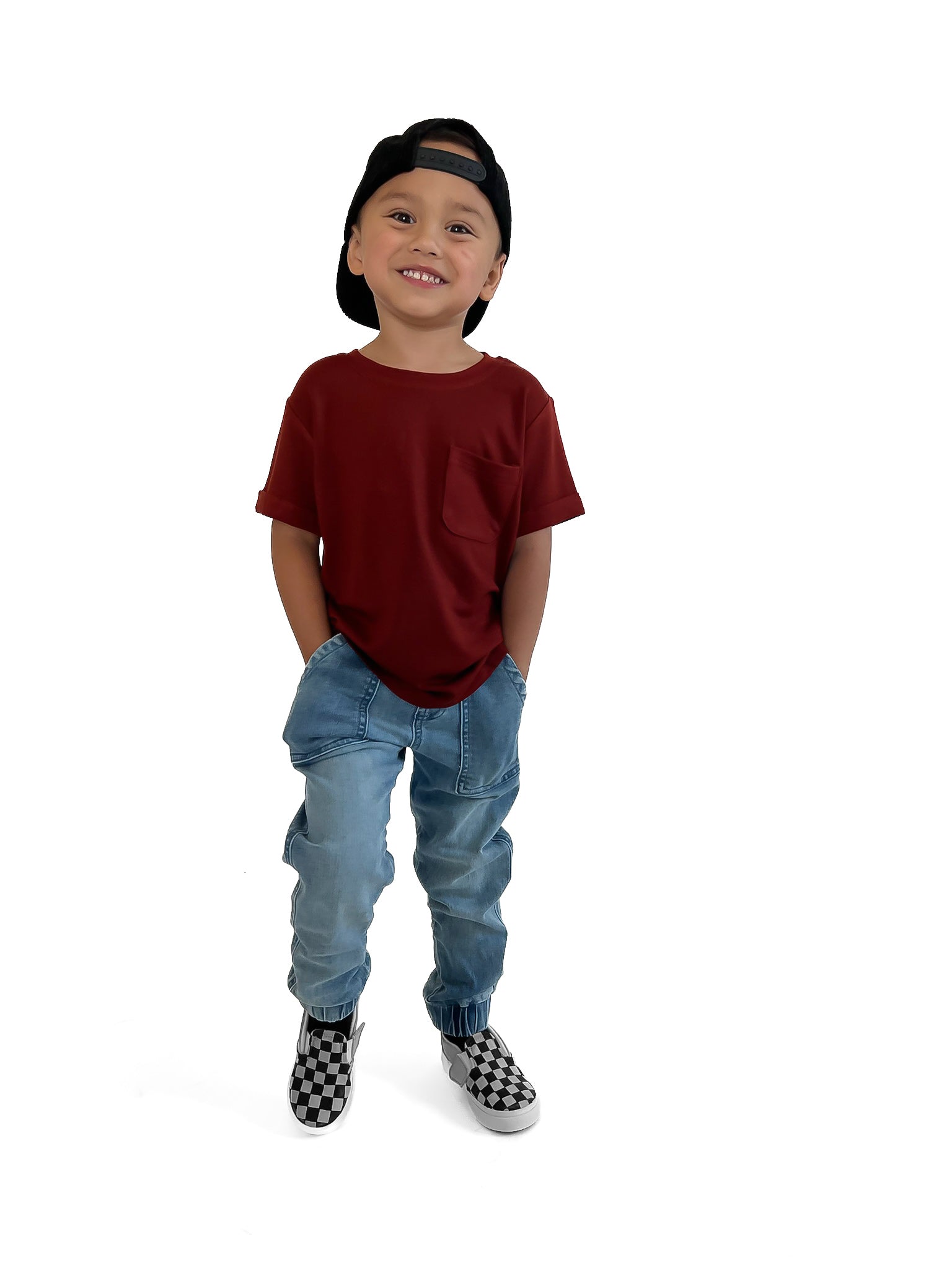 BAMBOO POCKET TEE - WINE - Tenth &amp; Pine - 3 - 6M