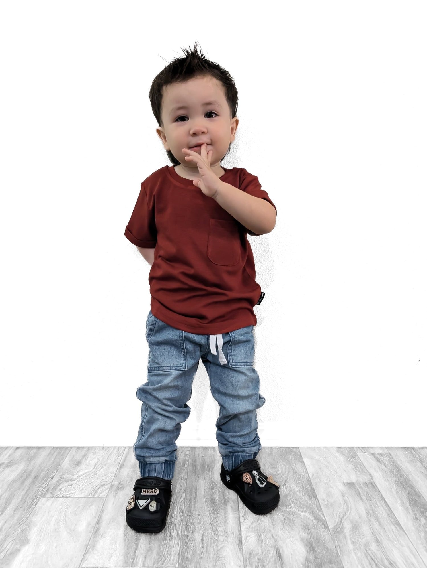 BAMBOO POCKET TEE - WINE - Tenth &amp; Pine - 3 - 6M