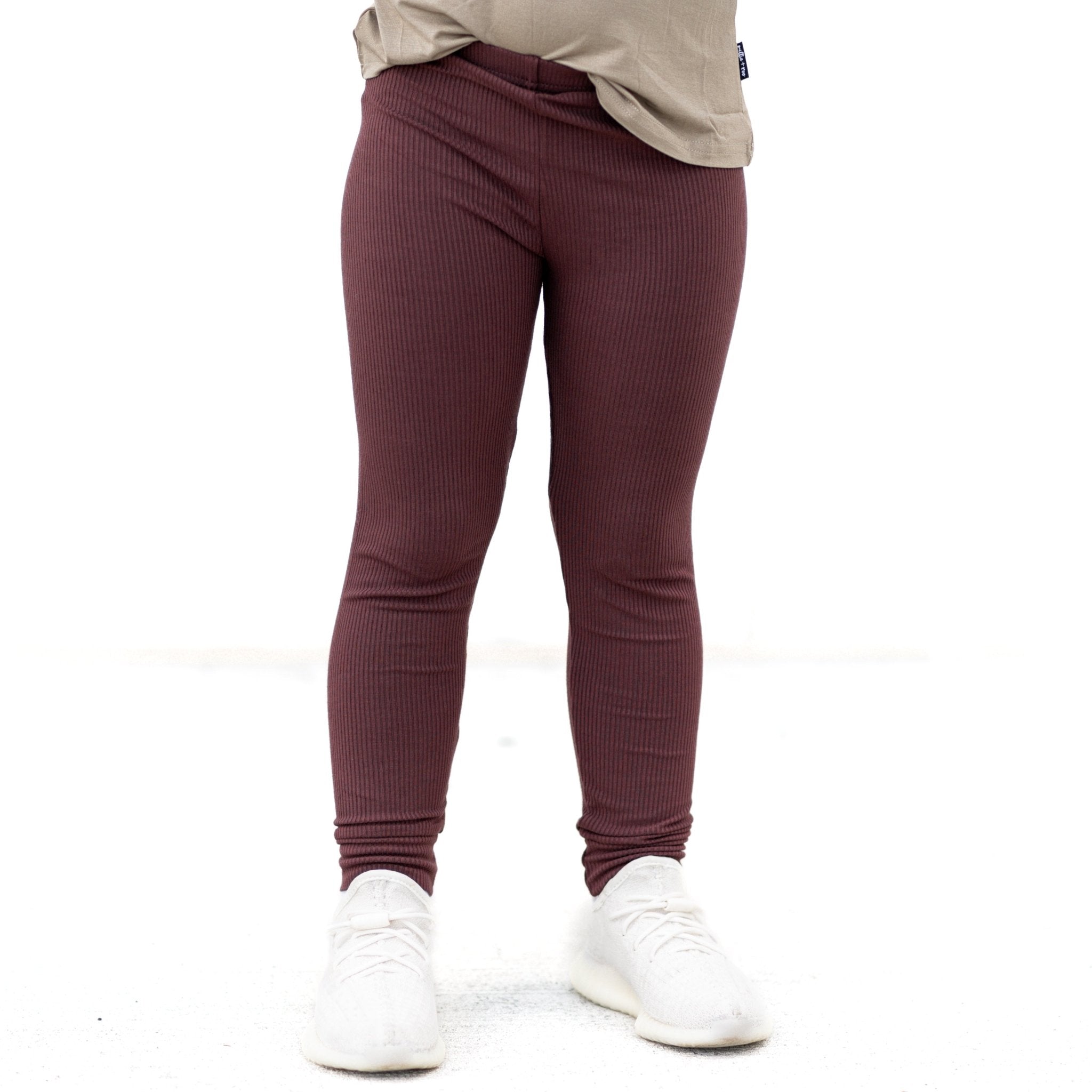 BAMBOO RIB LEGGINGS - Black Cherry - Tenth &amp; Pine - leggings - 0/6m