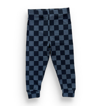 BAMBOO RIB LEGGINGS - Grey Check - Tenth &amp; Pine - leggings - 0/6m