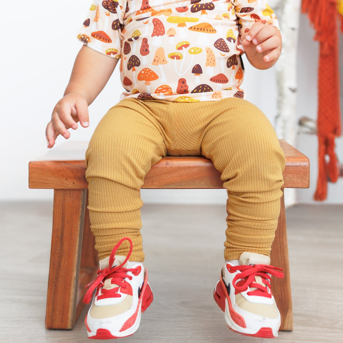 BAMBOO RIB LEGGINGS - Honey Mustard - Tenth & Pine - leggings - 0/6m