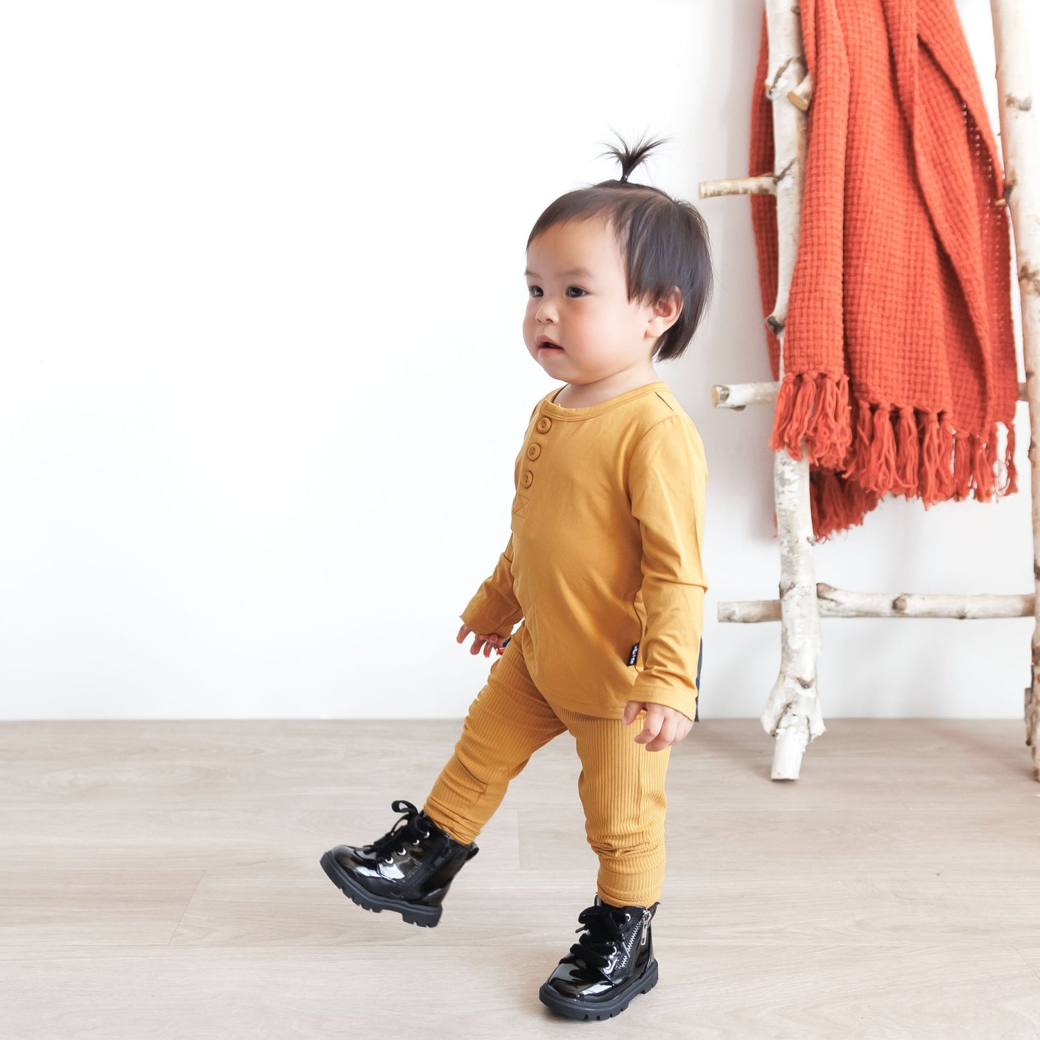 BAMBOO RIB LEGGINGS - Honey Mustard - Tenth &amp; Pine - leggings - 0/6m