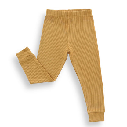 BAMBOO RIB LEGGINGS - Honey Mustard - Tenth &amp; Pine - leggings - 0/6m