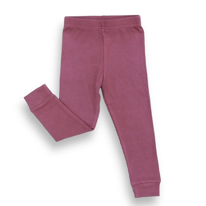 BAMBOO RIB LEGGINGS - Mauve - Tenth &amp; Pine - leggings - 0/6m