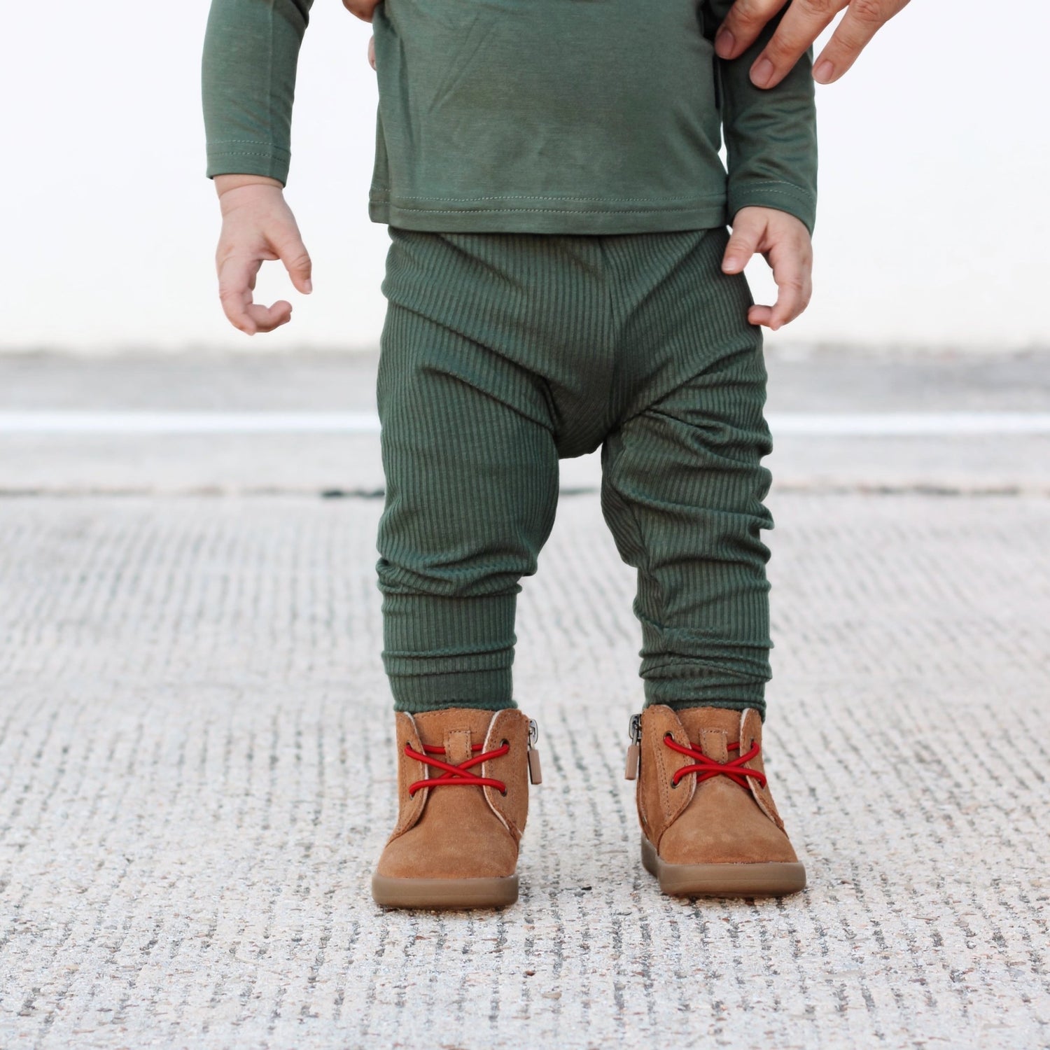 BAMBOO RIB LEGGINGS - Moss - Tenth &amp; Pine - leggings - 0/6m