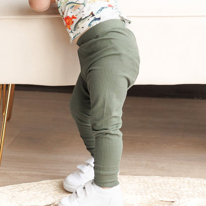 BAMBOO RIB LEGGINGS - Moss - Tenth &amp; Pine - leggings - 0/6m