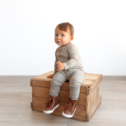 BAMBOO RIB LEGGINGS - Mushroom - Tenth &amp; Pine - leggings - 0/6m