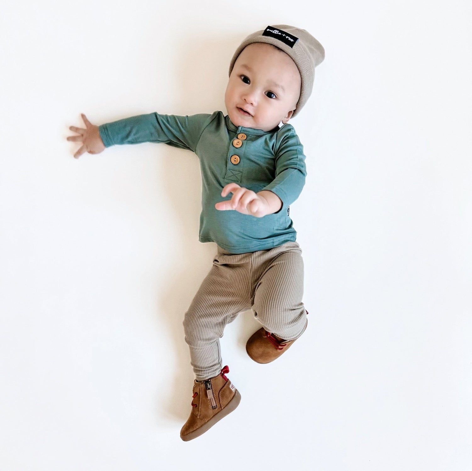 BAMBOO RIB LEGGINGS - Mushroom - Tenth &amp; Pine - leggings - 0/6m