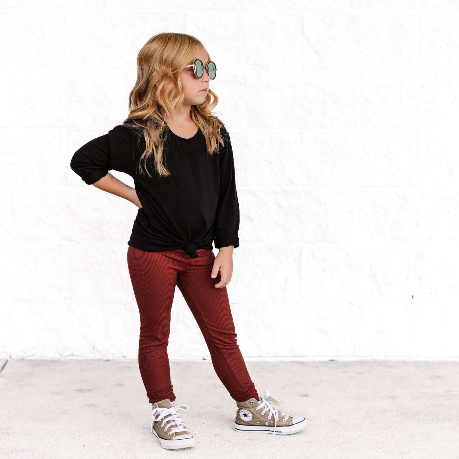 BAMBOO RIB LEGGINGS - Oxblood - Tenth &amp; Pine - leggings - 0/6m