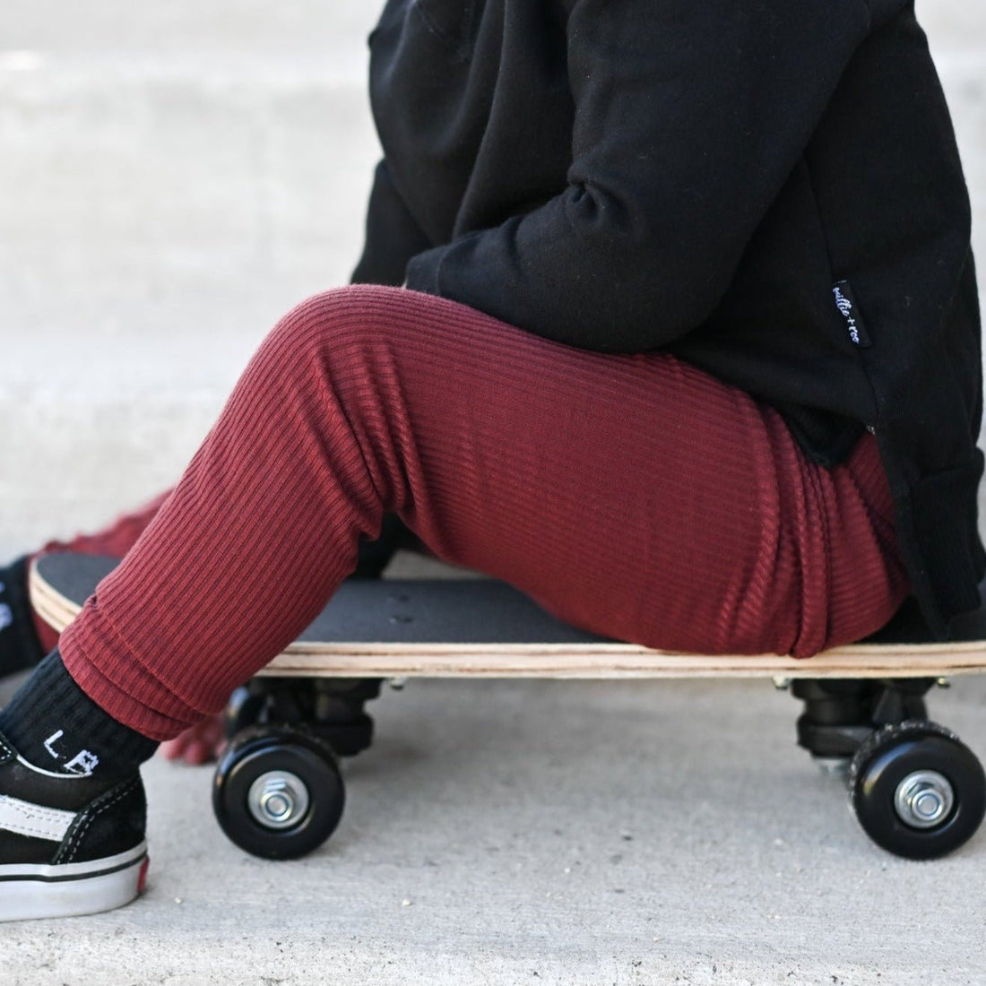 BAMBOO RIB LEGGINGS - Oxblood - Tenth &amp; Pine - leggings - 0/6m