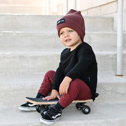 BAMBOO RIB LEGGINGS - Oxblood - Tenth &amp; Pine - leggings - 0/6m