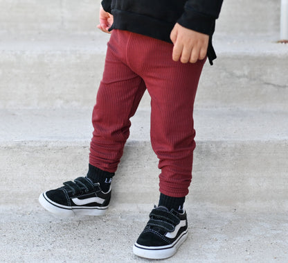 BAMBOO RIB LEGGINGS - Oxblood - Tenth &amp; Pine - leggings - 0/6m