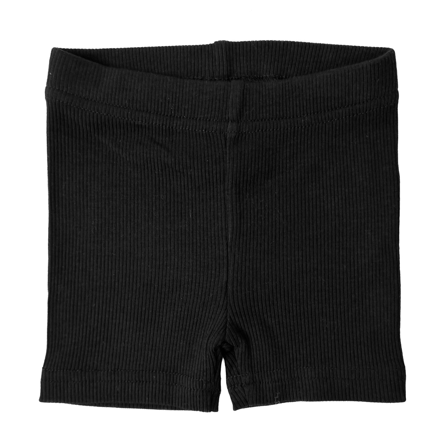 BAMBOO RIBBED BIKER SHORTS - BLACK - Tenth & Pine - 3 - 6M