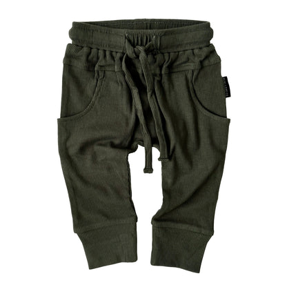 BAMBOO RIBBED JOGGERS - HUNTER - Tenth & Pine - 3 - 6M