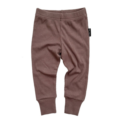 BAMBOO RIBBED LEGGINGS - MOCHA - Tenth & Pine - PANTS - 3 - 6M