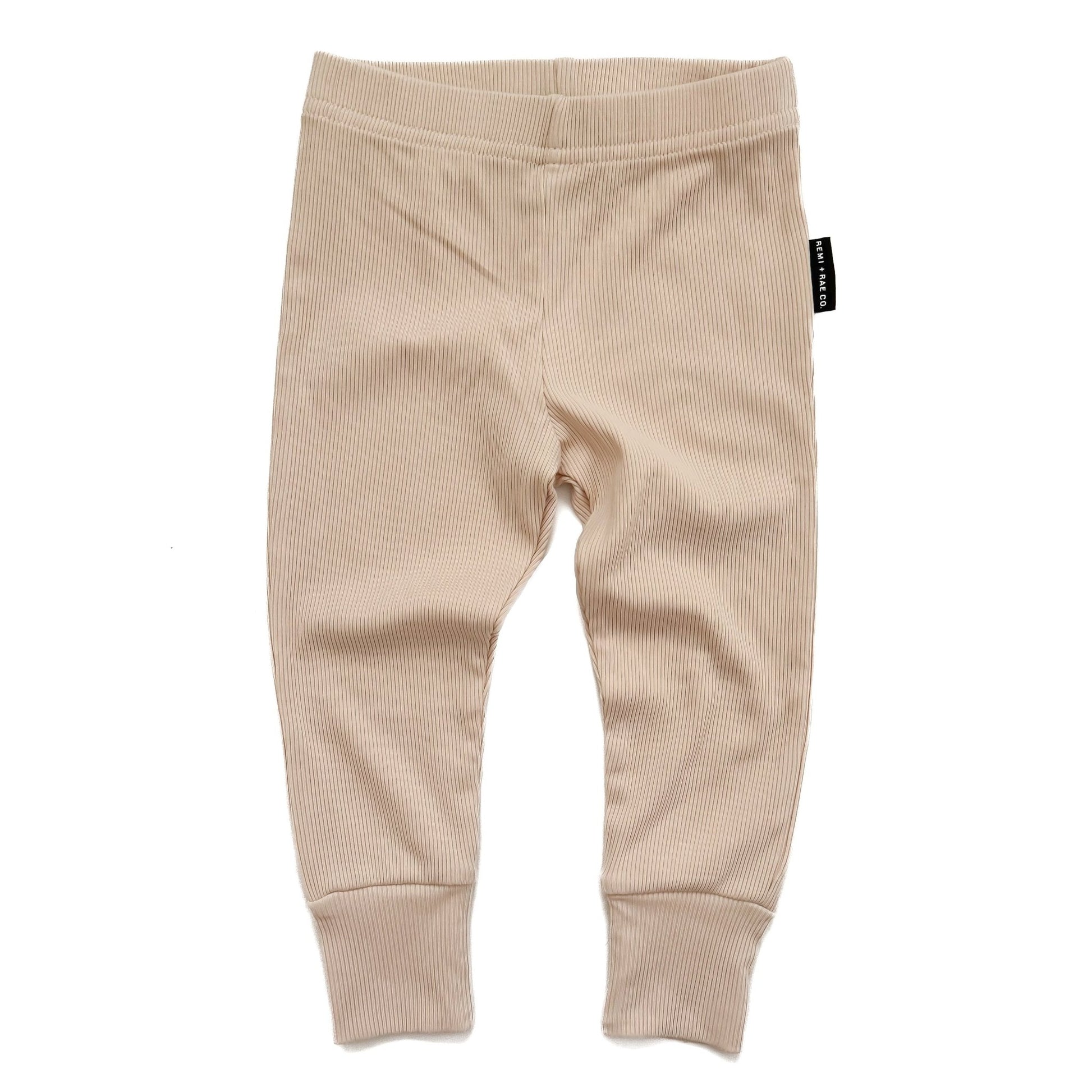 BAMBOO RIBBED LEGGINGS - SAND - Tenth & Pine - 3 - 6M