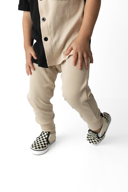 BAMBOO RIBBED LEGGINGS - SAND - Tenth & Pine - 3 - 6M