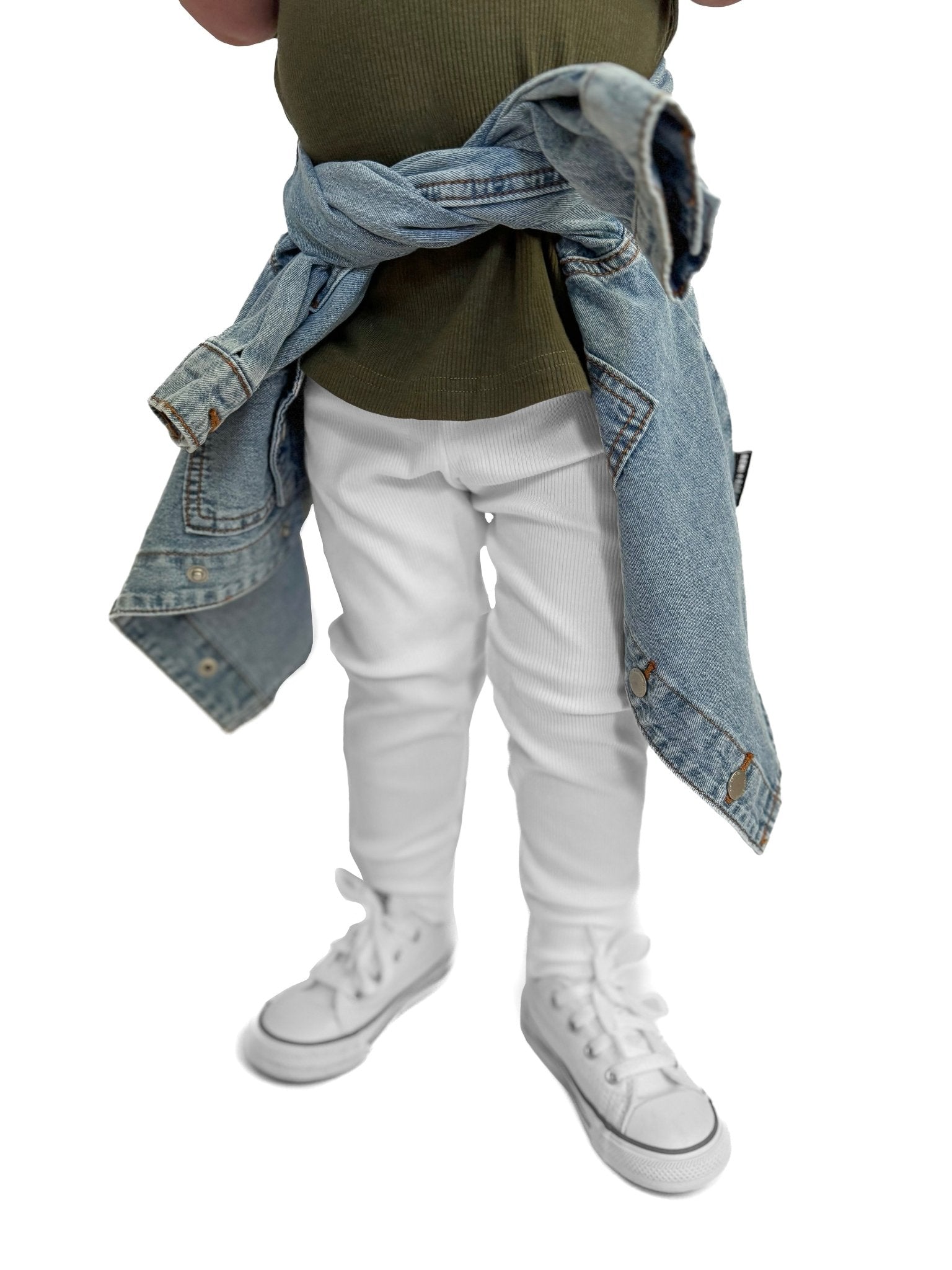 BAMBOO RIBBED LEGGINGS - WHITE - Tenth &amp; Pine - 3 - 6M