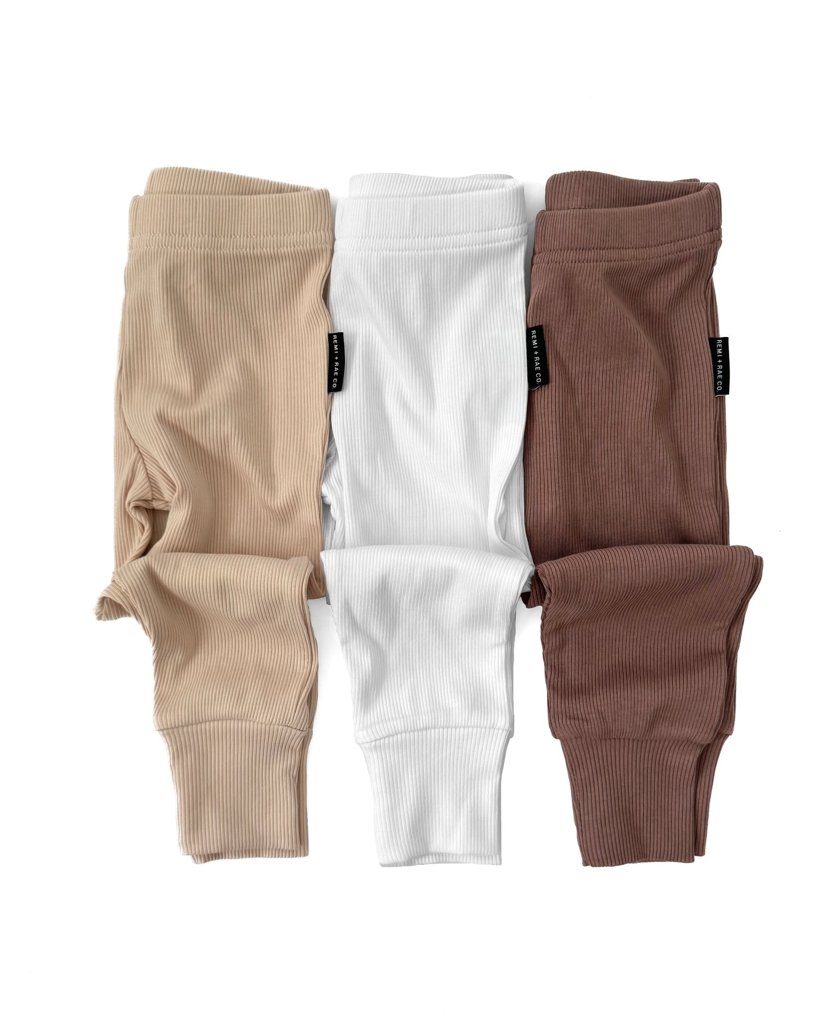 BAMBOO RIBBED LEGGINGS - WHITE - Tenth &amp; Pine - 3 - 6M