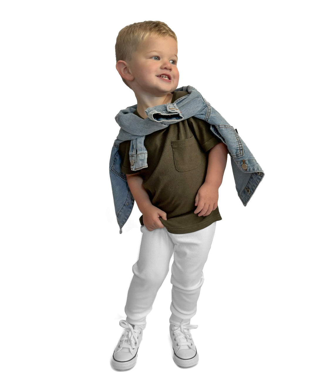 BAMBOO RIBBED LEGGINGS - WHITE - Tenth &amp; Pine - 3 - 6M