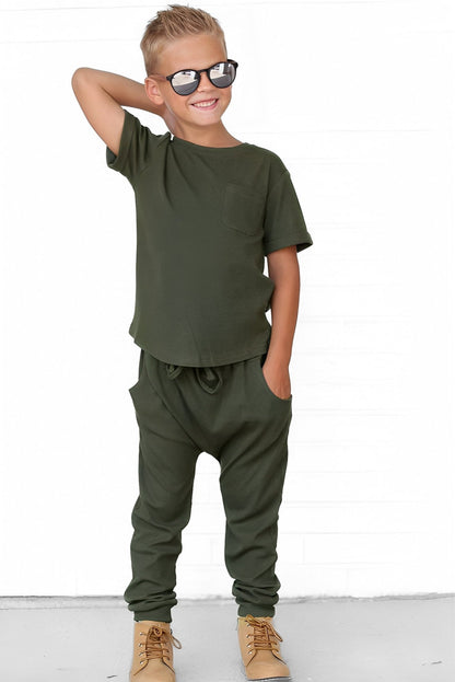 BAMBOO RIBBED POCKET TEE - HUNTER - Tenth &amp; Pine - 3 - 6M