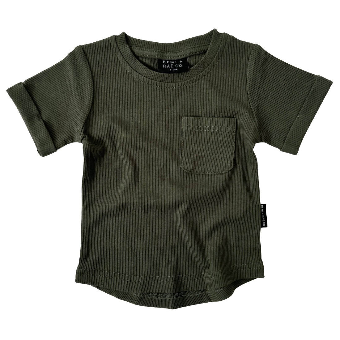 BAMBOO RIBBED POCKET TEE - HUNTER - Tenth &amp; Pine - 3 - 6M