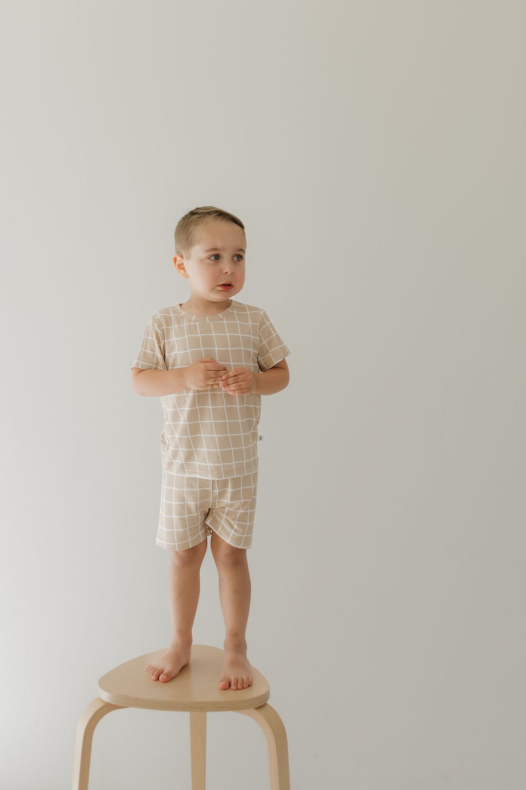 Bamboo Short Set | Grid - Tenth & Pine - Short Set - 2/3 Years - forever french baby
