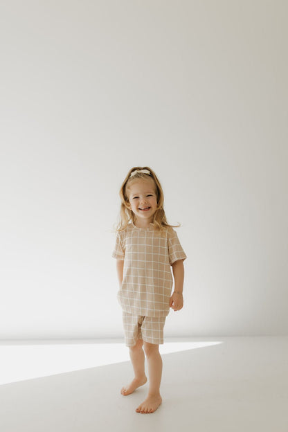 Bamboo Short Set | Grid - Tenth & Pine - Short Set - 2/3 Years - forever french baby