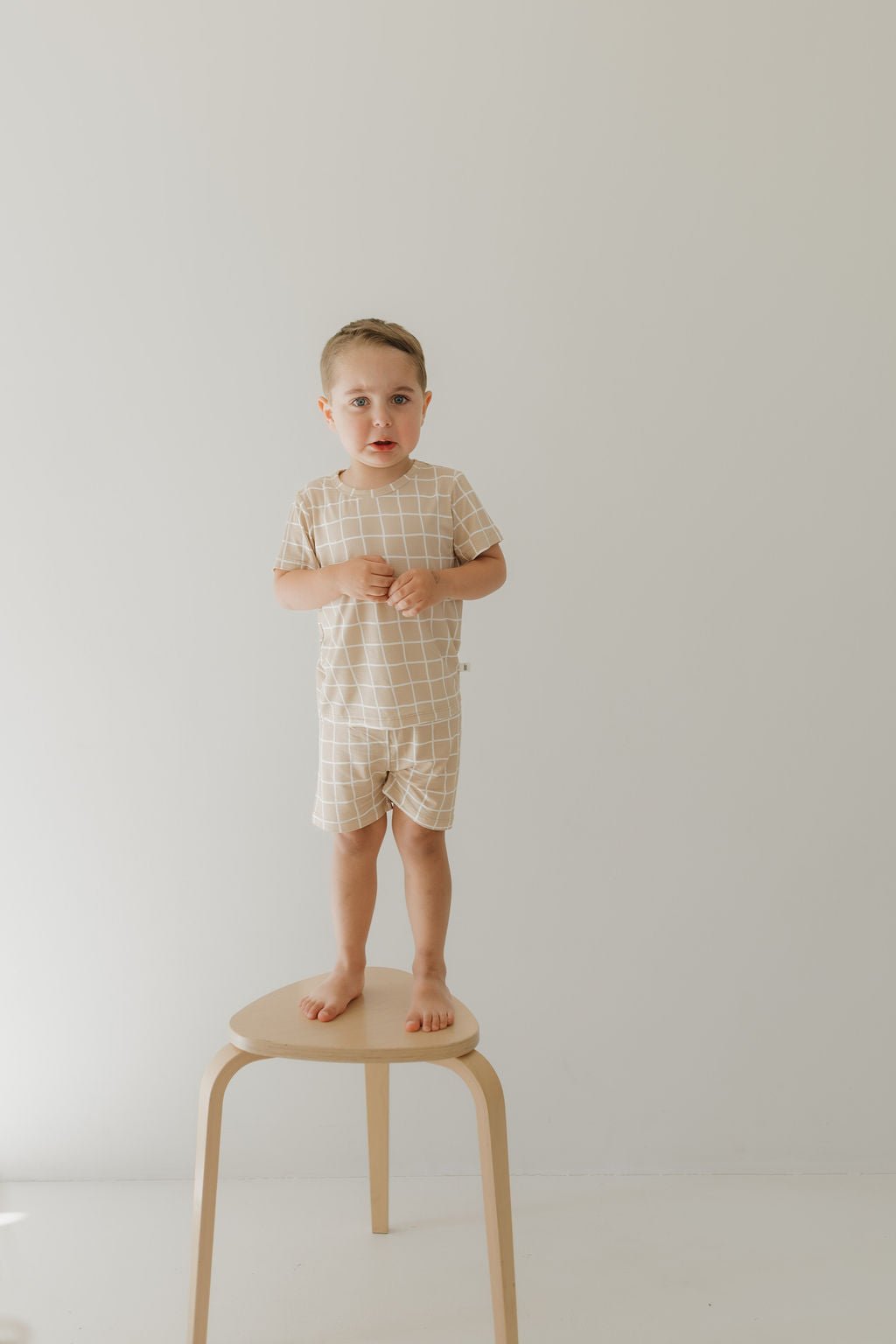 Bamboo Short Set | Grid - Tenth & Pine - Short Set - 2/3 Years - forever french baby