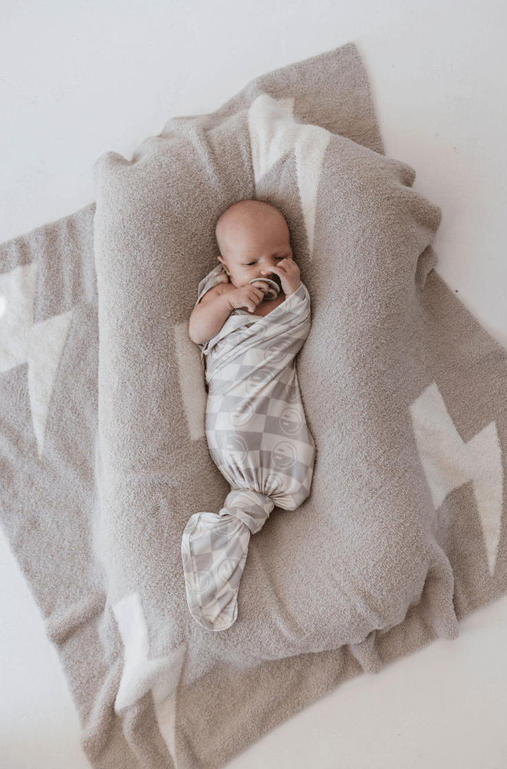 Bamboo Swaddle | Smile Checkerboard - Tenth &amp; Pine - Swaddling Blankets - 