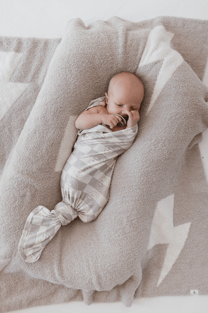 Bamboo Swaddle | Smile Checkerboard - Tenth &amp; Pine - Swaddling Blankets - 