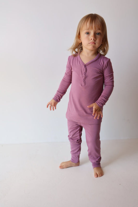 Bamboo Two Piece Pajamas | Amethyst - Tenth & Pine - pajamas - 2/3 Years