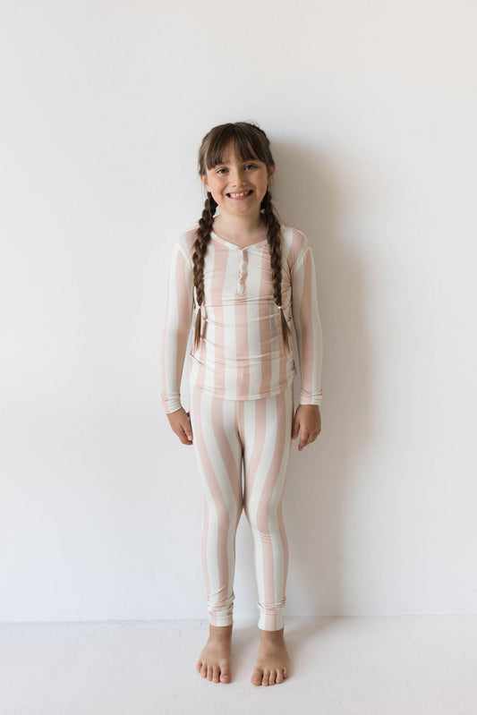 Bamboo Two Piece Pajamas | Candy Stripe - Tenth & Pine - 2/3 Years