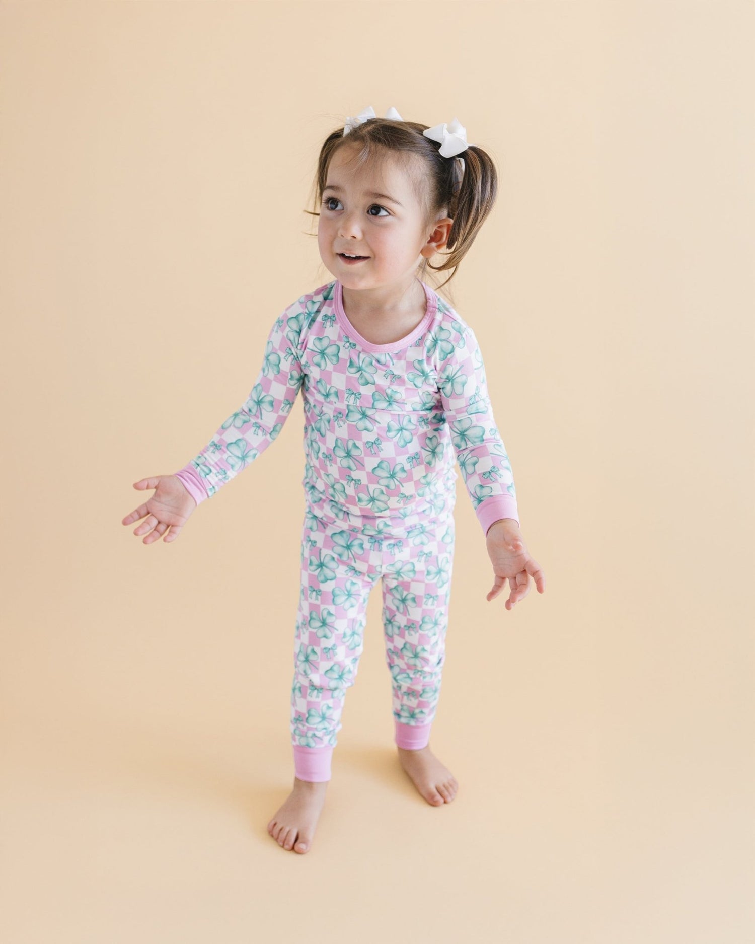 Bamboo Two Piece Set | Shamrock &amp; Bows - Tenth &amp; Pine - Romper - 18 - 24M