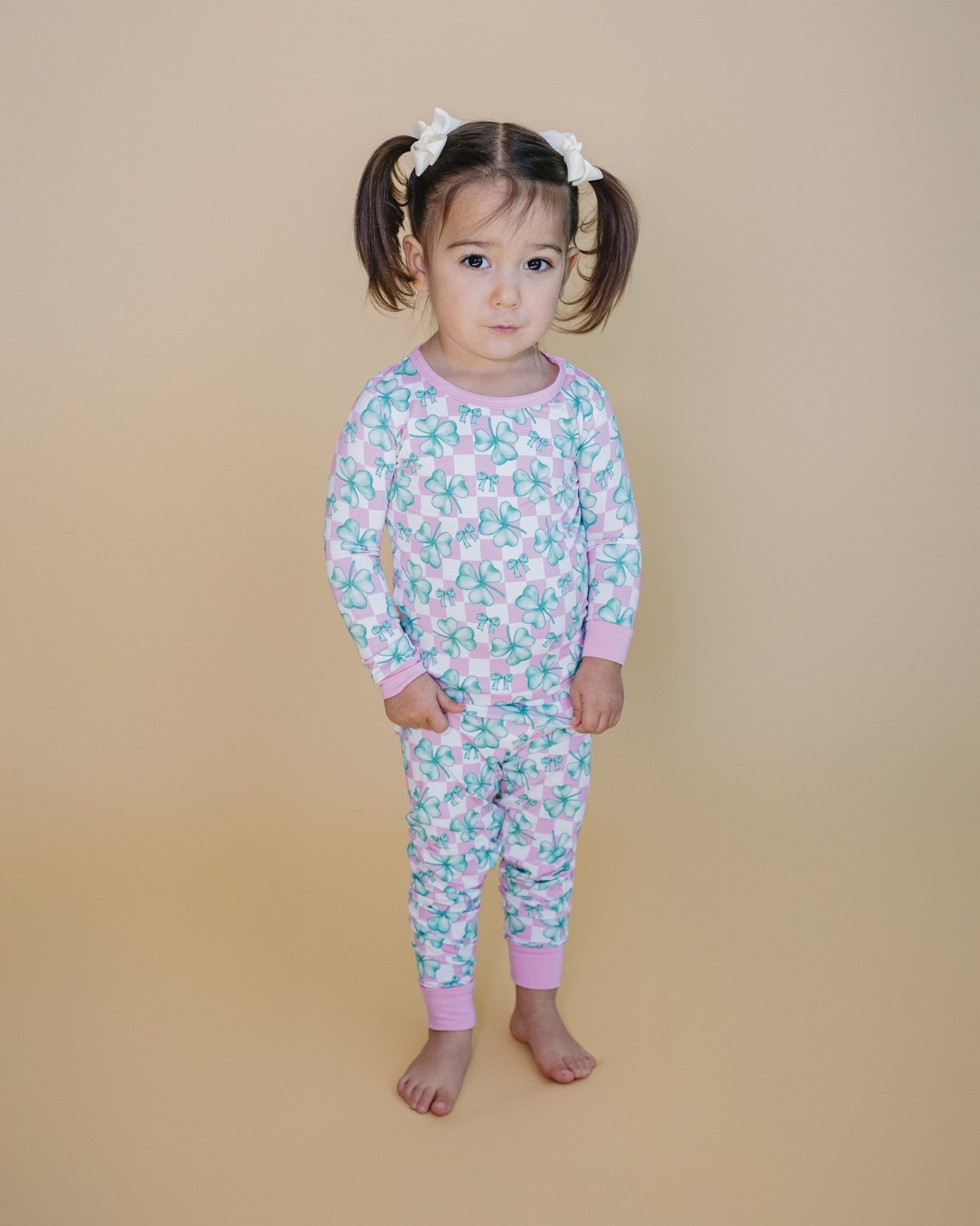 Bamboo Two Piece Set | Shamrock &amp; Bows - Tenth &amp; Pine - Romper - 18 - 24M