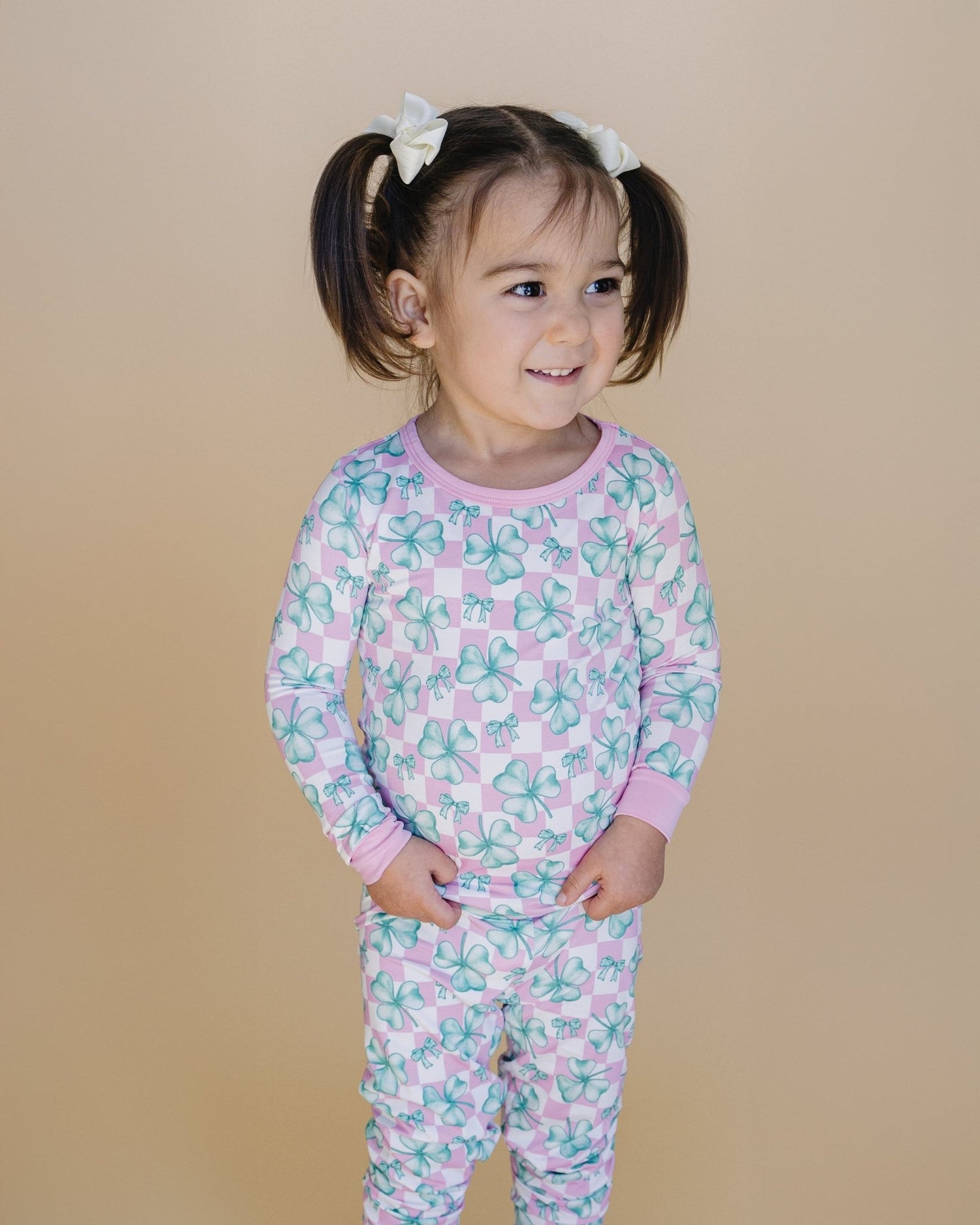 Bamboo Two Piece Set | Shamrock &amp; Bows - Tenth &amp; Pine - Romper - 18 - 24M