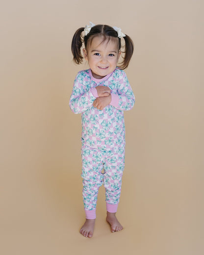 Bamboo Two Piece Set | Shamrock &amp; Bows - Tenth &amp; Pine - Romper - 18 - 24M