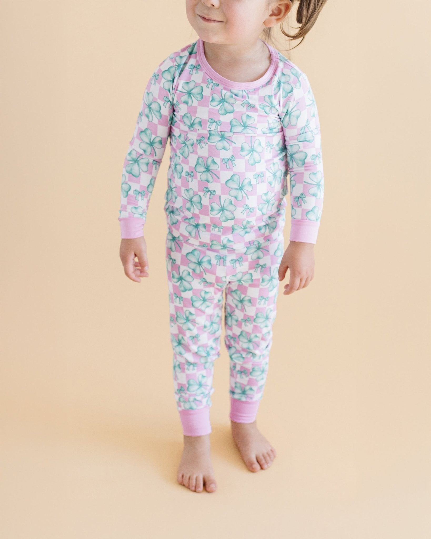 Bamboo Two Piece Set | Shamrock &amp; Bows - Tenth &amp; Pine - Romper - 18 - 24M