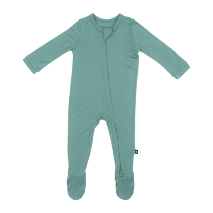 Larkspur Baby Zip Footie in Jade